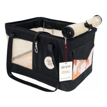 Imagem de Bolsa Transporte Viagem São Pet Azul Cor Preta 43x31,5x20 Cm - Congrat