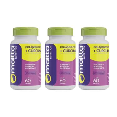Imagem de Kit 3 Colágeno Tipo 2 + Cúrcuma 3x60 cápsulas Maltta-Unissex