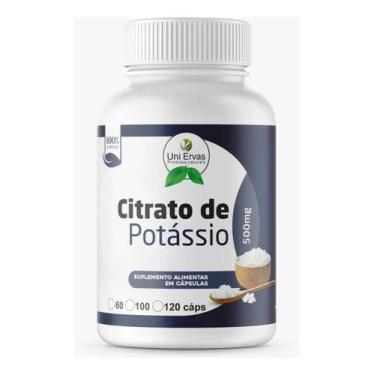 Imagem de Citrato De Potássio 500mg 120 Cápsulas Sem Sabor Sem Sabor - Uni Ervas