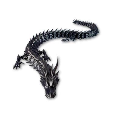 Imagem de Dragão Articulado Flexível 30cm  Brinquedo 3D com Cores Incríveis - - 