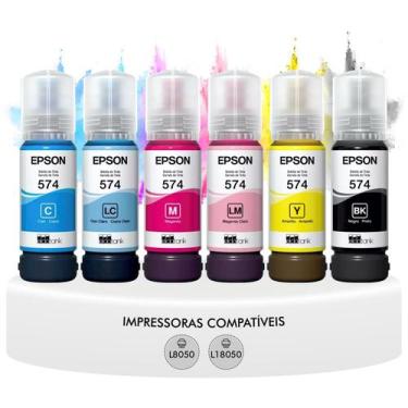 Imagem de Kit Tinta T574 6 Cores Original Epson Fotográfico Compatível Impressor