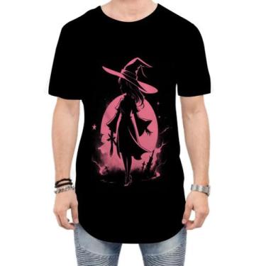 Imagem de Camiseta Longline Bruxa Halloween Rosa Festa 1 - Kasubeck Store, GG
