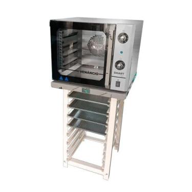 Imagem de Forno Turbo Convec. Inox Fcsb4e 220v + Bancada Mes-004 + 4 Assadeiras 