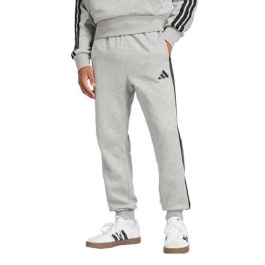 Imagem de Calça Moletom Adidas 3 Listras Masculina, Cinza, M