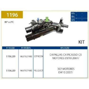 Imagem de Kit válvula termostática Citroen C4 Pallas 2007 a 2013 - VALCLEI