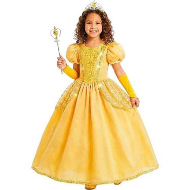 Imagem de Fantasia Branca de Neve Infantil Luxo pra Menina Com Capa Luvas Tiara 