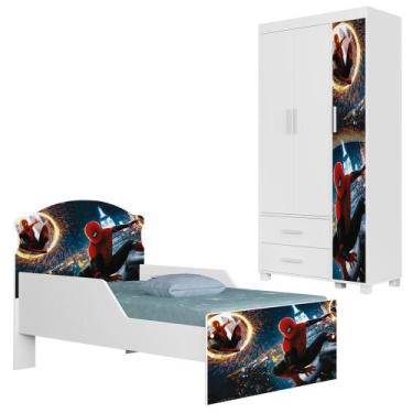 Imagem de Guarda Roupa Infantil 3 Portas 2 Gavetas e Mini Cama Infantil 153x79 M