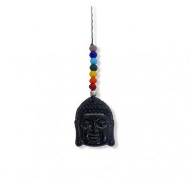 Imagem de Feg Shui Buda Preto Para Pendurar Contas 7 Cores 45 MM - Lua Mistica