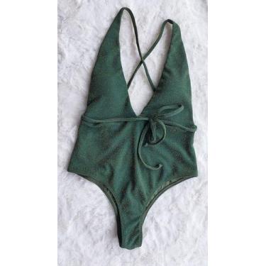 Imagem de Maiô Frente Única Verde Glossy TAM P Missunshine - Missunshine 