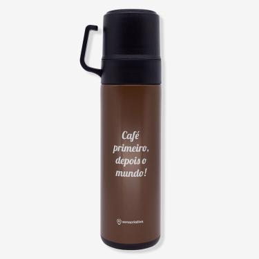 Imagem de Garrafa Térmica de Café com Tampa Café 600ml Parede Dupla Aço Inoxidável e Plástico par...