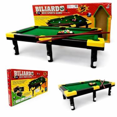 Imagem de MESA DE BILHAR SINUCA SNOOKER PARA CRIANÇA INFANTIL PORTATIL DESMONTAVEL COM PEZINHO PARA MESA E CHAO GRANDE