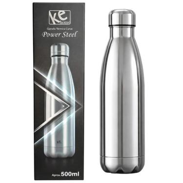 Imagem de Garrafa Térmica Curve Power Steel 0,5L para Bebidas com Isolamento a Vácuo Aço Inox Pra...