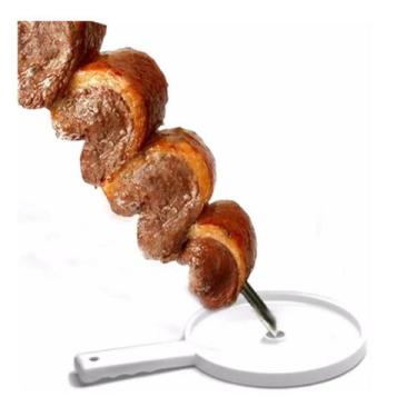 Imagem de Kit 2 Porta espeto para servir churrasco com pega pingo serve bem bran