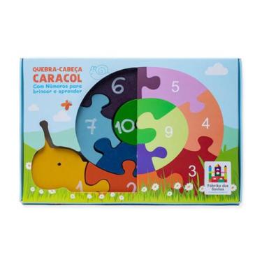 Imagem de Quebra Cabeça Educativo Caracol Números de 1 a 10 em Madeira - Eduka B