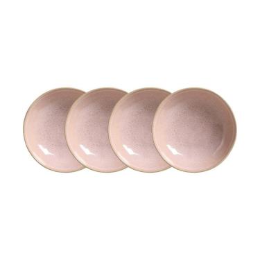 Imagem de Conjunto de Cumbucas Orgânico Litchi 520ML Stoneware Design Artesanal 6 Peças Rosa Porto Brasil