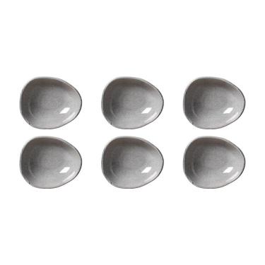 Imagem de Conjunto de Cumbucas Oval Orgânico Dust em Stoneware 265ML 6 Peças para Mesa Preto Porto Brasil