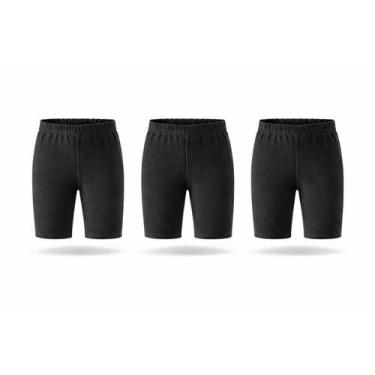 Imagem de Kit 3 Shorts Ciclista Kyly Infantil Menina Confort Cotton Liso Basico 