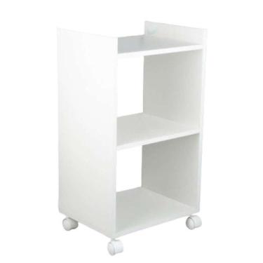 Imagem de Armário Organizador Móvel Multiuso Branco com Rodinhas 40cm - Mercado 