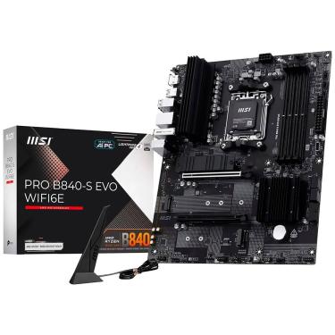 Imagem de Placa Mãe MSI Pro B840-S Evo Wi-Fi 6E com DDR5 e Pcie 5.0 para Gaming RGB ATX 4x DIMM