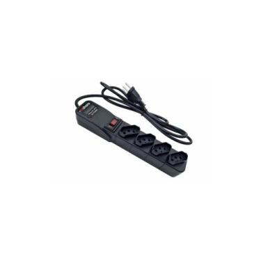 Imagem de Filtro De Linha 4 Tomadas 10A Com Proteção Bivolt Preto - TS SHARA