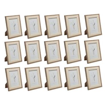 Imagem de Kit 15 Porta-Retrato Moldura Mesa Rack Sala Decoração 10x15 - lyor