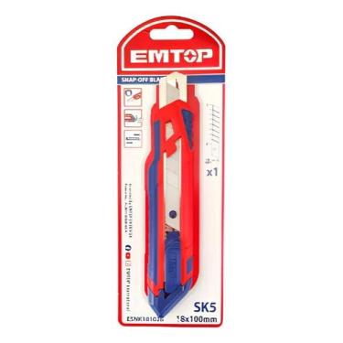 Imagem de Estilete Emborrachado Retrátil 18mm 100mm Emtop
