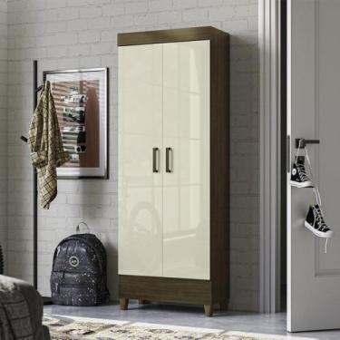 Imagem de Armário Multiuso 2 Portas com Pés Marrom/Jequitibá/Off - Espresso Móve
