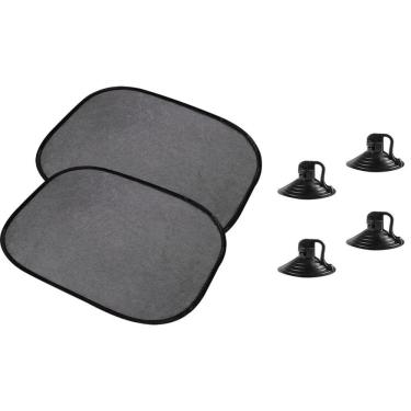 Imagem de Para-sol Lateral Automotivo Preto Nylon Proteção Contra Raios Solares Ventosas 44CM 36CM Kala