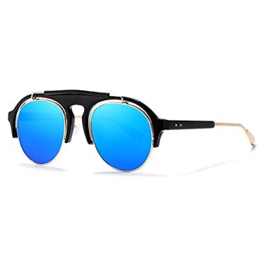 Imagem de Óculos de Sol Masculino Kdeam Nova Steampunk Espelhado Proteção Uv400 Polarizados (C3)