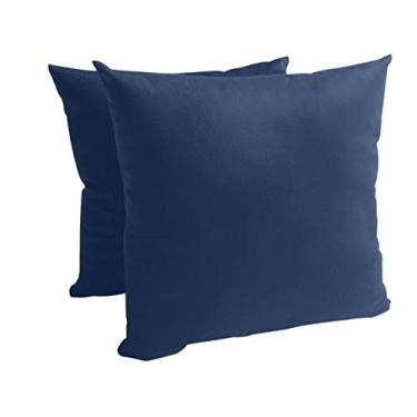 Imagem de 2 Capas Almofada Veludo Suede Liso 55x55cm Decor (Azul Marinho)