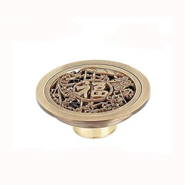 Imagem de 1 peça de latão antigo com acabamento de piso dreno de banheiro máquina de lavar roupa desodorante dreno de piso 10 cm * 10 cm, D