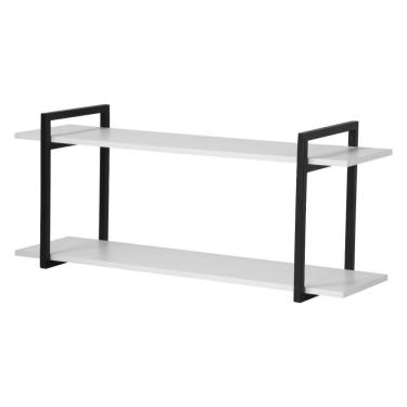 Imagem de Nicho Cozinha Preto com Prateleiras Branco 60cm