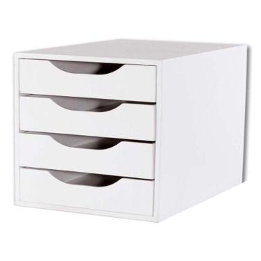 Imagem de Caixa Arquivo Gaveteiro em MDF com 4 Gavetas Fundas