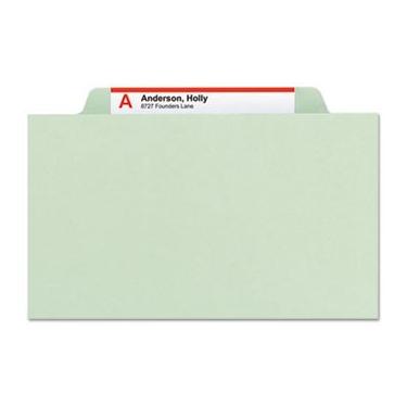 Imagem de Pastas de classificação de imprensa Smead, jurídica, oito seções, cinza/verde, 10/caixa