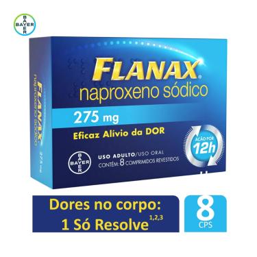 Imagem de Flanax Naproxeno Sódico 275mg 8 comprimidos 8 Comprimidos Revestidos
