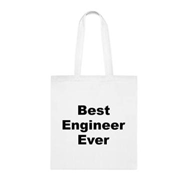 Imagem de Bolsa Tote Engineer, Best Engineer Ever Bag, presente de engenheiro, presente para engenheiro, bolsa de ombro engenheiro, bolsas reutilizáveis, ideia de de Natal, Branco