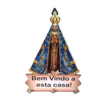 Imagem de Porta Chaves Nossa Senhora Aparecida De Pendurar Mdf - Decore Casa