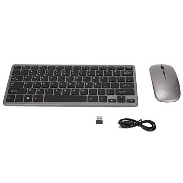 Imagem de Combo de teclado e mouse sem fio, teclado ergonômico de 2,4 GHZ com bateria recarregável, teclado DPI portátil ajustável para escritório