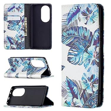 Imagem de For Huawei P50 Pro Colored Drawing Pattern Invisible Magnetic Horizontal Flip PU Leather Case with Holder & Card Slots & Wallet
