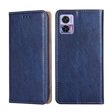 Imagem de For Motorola Edge 30 Neo Gloss Oil Solid Color Magnetic Leather Phone Case