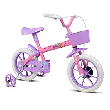Imagem de Bicicleta Infantil Verden Paty Rosa e Lilas - Aro 12 com cestinha e rodinhas