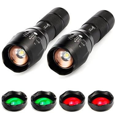 Imagem de Lanterna tática 1850 A100 de 3 cores e luz de LED ULTRAFIRE A100, xml-t6 800 lúmens, lanterna pequena de LED, pacote com 2