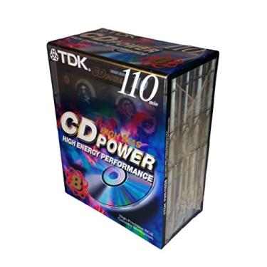 Imagem de TDK CD Power 110 High Bias Fitas cassetes de áudio em branco de alto desempenho de alta energia – Pacote com 8