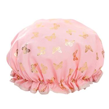 Imagem de Impressão Na Touca De Banho De Banho De Banheira Touca De Banho Com Faixa Elástica De Dupla Camada Reutilizável À Prova D'água Para Chuveiro De Salão De Spa Para Spa