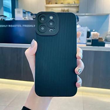 Imagem de Candy Colors Stripe Phone Case para iPhone 11 12 13 Pro Max XR XS MAX X 7 8 Plus Soft Shockproof Case Back Cover, Black, For iphone 12