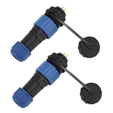 Imagem de Conector à Prova d'água SD16 IP68, Pino de Contato Sólido SD16 Fêmea Plugue Macho Soquete de Alta Resistência para Instrumentação (Porca Traseira SD16 2Pinos)