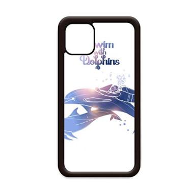 Imagem de Capa Swim with Dolphins Illustrate para iPhone 12 Pro Max para Apple Mini Mobile Case