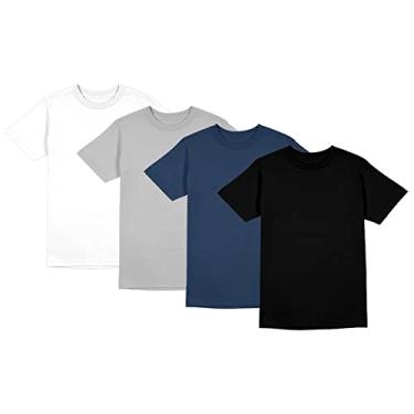 Imagem de Kit 4 Camiseta Masculina Poliéster Com Toque de Algodão Camisa Blusa Treino Academia Tshrt Esporte Camisetas, Tamanho P