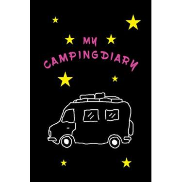 Imagem de Camping diary notebook with motorhome drawing and stars: Notebook, daybook, notepad, jotter, pocketbook with 120 pages, lined - For motorhome camping fans