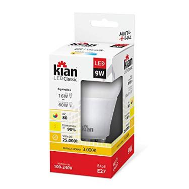 Imagem de Kian - Lâmpada Led Bulbo A60 9W 3.000K Branca Quente Bivolt